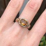 Antique Georgian Gold Cased Citrine Repousse Ring