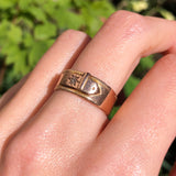 Antique Victorian Coley Brothers Gold & Diamond Buckle Ring