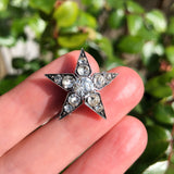 Antique Victorian Silver Celestial Paste Star Brooch