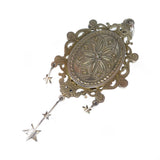 Antique Austro Hungarian Silver Celestial Turquoise & Garnet Locket Pendant