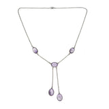 Antique Silver Amethyst Negligee Necklace