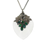 Antique Arts & Crafts Amy Sandheim Rock Crystal Suffragette Amethyst Heart Pendant