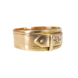 Antique Victorian Coley Brothers Gold & Diamond Buckle Ring