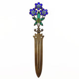 Antique Silver Floral Plique A Jour Bookmark - Gustav Gaudernack / David Andersen