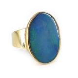 Vintage Mid Century 9ct Gold Large Opal Statement Cocktail Ring