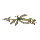 Antique Silver Gilt Dragon Fly Arrow Paste Brooch