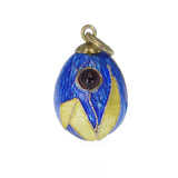 Antique Art Deco Russian Silver Enamel Garnet Egg Charm