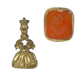 Antique Victorian Carnelian 'Forget Me Not' Fob Charm