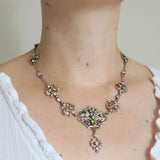 Antique Edwardian Silver Giardinetti Paste Necklace