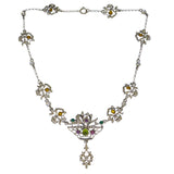 Antique Edwardian Silver Giardinetti Paste Necklace