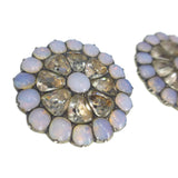 Antique Georgian Black Dot Paste Opaline Silver Buttons