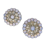 Antique Georgian Black Dot Paste Opaline Silver Buttons