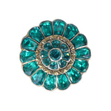 Antique Georgian Green Foil Backed Paste Floral Brooch