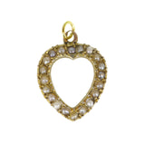 Antique Edwardian Gold Pearl Heart Charm