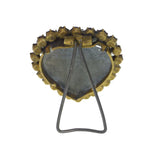 Antique Garnet Glass Heart Miniature Picture Frame
