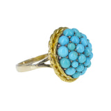 Reserved / Antique Victorian Gold Turquoise Bombe Ring L/5