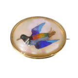 Antique Victorian 15ct Gold Hummingbird Feather Brooch