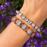 Antique Edwardian Saphiret Glass Panel Bracelet