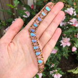 Antique Edwardian Saphiret Glass Panel Bracelet