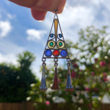 Antique Art Deco Silver Colourful Enamel Secessionist Earrings