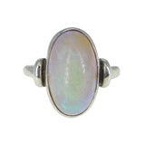Vintage Silver Domed Opal Stone Ring