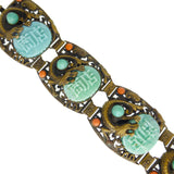 Antique Czechoslovakian Neiger Brothers Figural Oriental Panel Bracelet