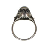 Antique Art Deco Silver Opal Filigree Ring
