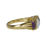 Vintage 9ct Gold Amethyst & Opal Five Stone Ring