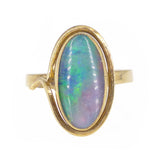 Vintage Mid Century 9ct Gold Australian Opal Triplet Ring