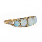 Antique Edwardian 9 Carat Gold Australian Opal Five Stone Ring Size - O / 7.25