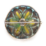 Antique Art Nouveau Plique-à-Jour Floral Paste Motif Brooch