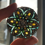 Antique Art Nouveau Plique-à-Jour Floral Paste Motif Brooch