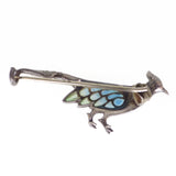 Antique Edwardian German Silver Pliqué A Jour Enamel Pheasant Brooch