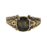 Antique Early Victorian Gold Quartz Mourning Ring