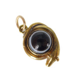 Antique Gold Metal Snake Banded Agate Charm Pendant