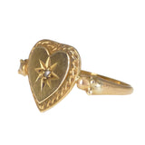 Antique Edwardian 9ct Gold Snake & Heart Diamond Ring