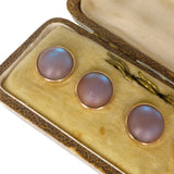 Antique Rose Gold Saphiret Glass Buttons - Boxed