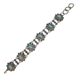Antique Saphiret Glass Panel Bracelet