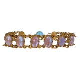 Antique Edwardian Saphiret Glass Panel Bracelet