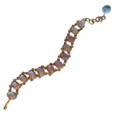 Antique Edwardian Saphiret Glass Panel Bracelet