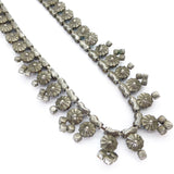 Vintage Mid Century Saphiret Glass Cabochon Necklace
