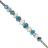 Antique Silver Turquoise & Moonstone Arts & Crafts Bracelet
