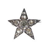 Antique Victorian Silver Celestial Paste Star Brooch