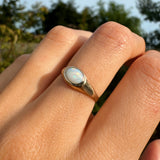 Vintage 9ct Gold Oval Opal Solitaire Ring