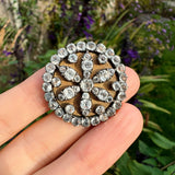 Antique Georgian Black Dot Paste Floral Brooch