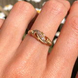 Antique Victorian 18ct Gold Diamond Scroll Ring