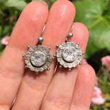 Antique Victorian Silver Engraved Earrings