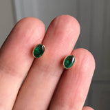 Vintage 9ct Gold Emerald Stud Earrings
