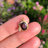 Antique Gold Garnet Snake Charm