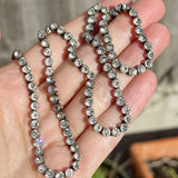 Antique Silver Sparkling Paste Chain Necklace